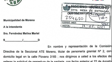 Moreno: municipales de ATE solicitan reapertura de paritarias